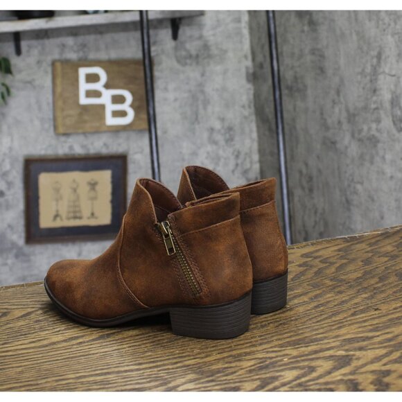 Sun + Stone Womens Adelinee Double Zip Ankle Booties Brown 5M - Picture 2 of 11